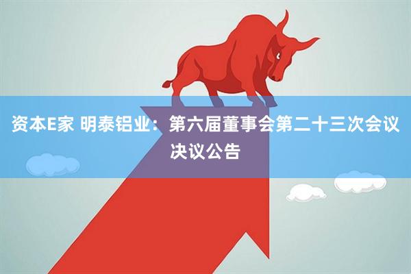 资本E家 明泰铝业：第六届董事会第二十三次会议决议公告